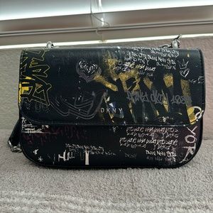 DKNY Graffiti Flap Shoulder Purse